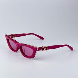 Valentino Women BRAND NEW Sunglasses Pink Gold Cat Eye V - GOLDCUT - I VLS-113C